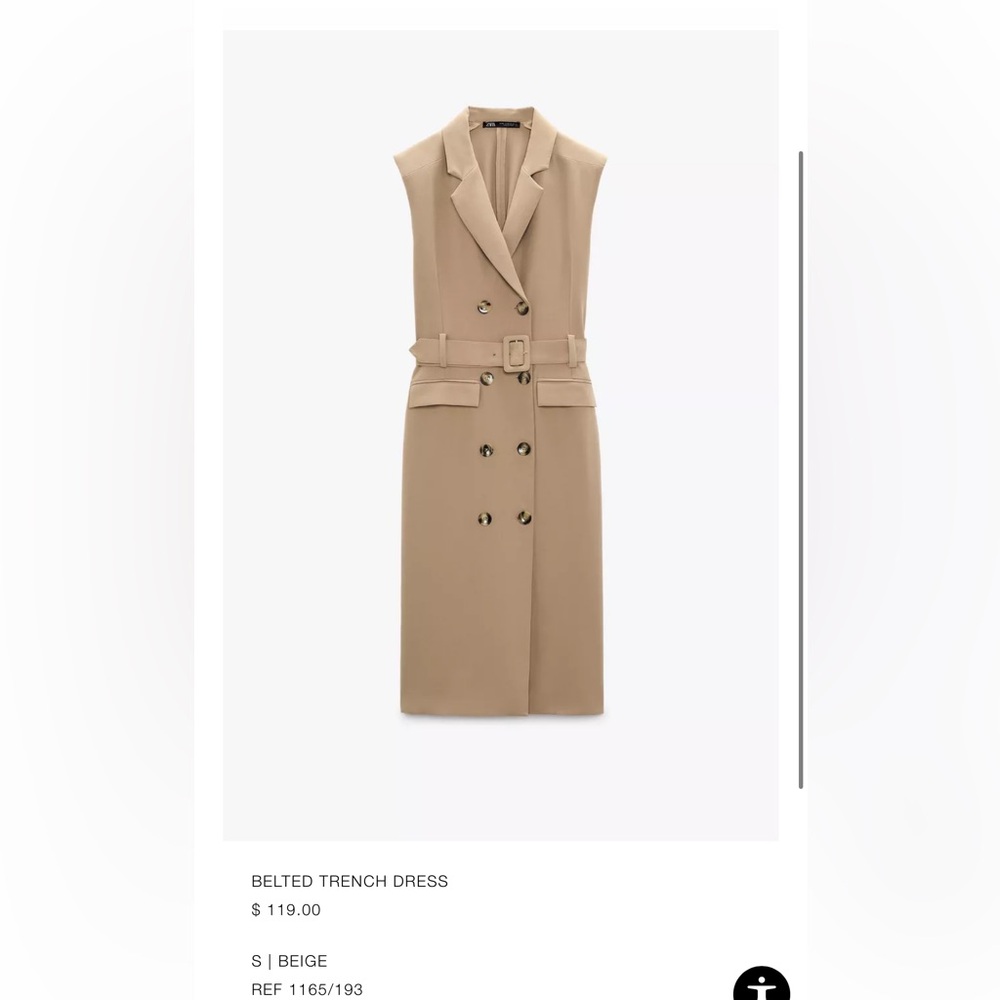 Zara Belted Trench Dress